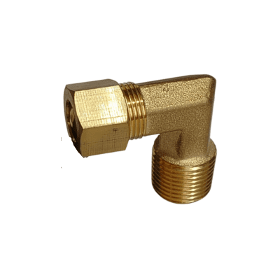 CODO BRONCE 3/8 MACHO NPT X 3/8 COMPRESION
