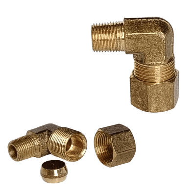 CODO BRONCE 1/8 MACHO/NPT X 3/8 COMPRESION