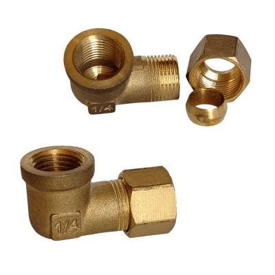 CODO BRONCE 1/4 HEMBRA NPT X 3/8 COMPRESION