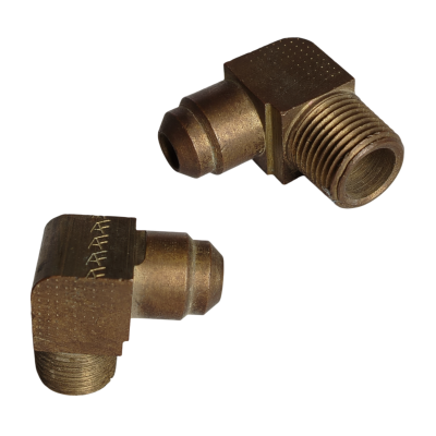 CODO BRONCE 1/4 MACHO NPT X 3/8 FLARE 45º MACHO