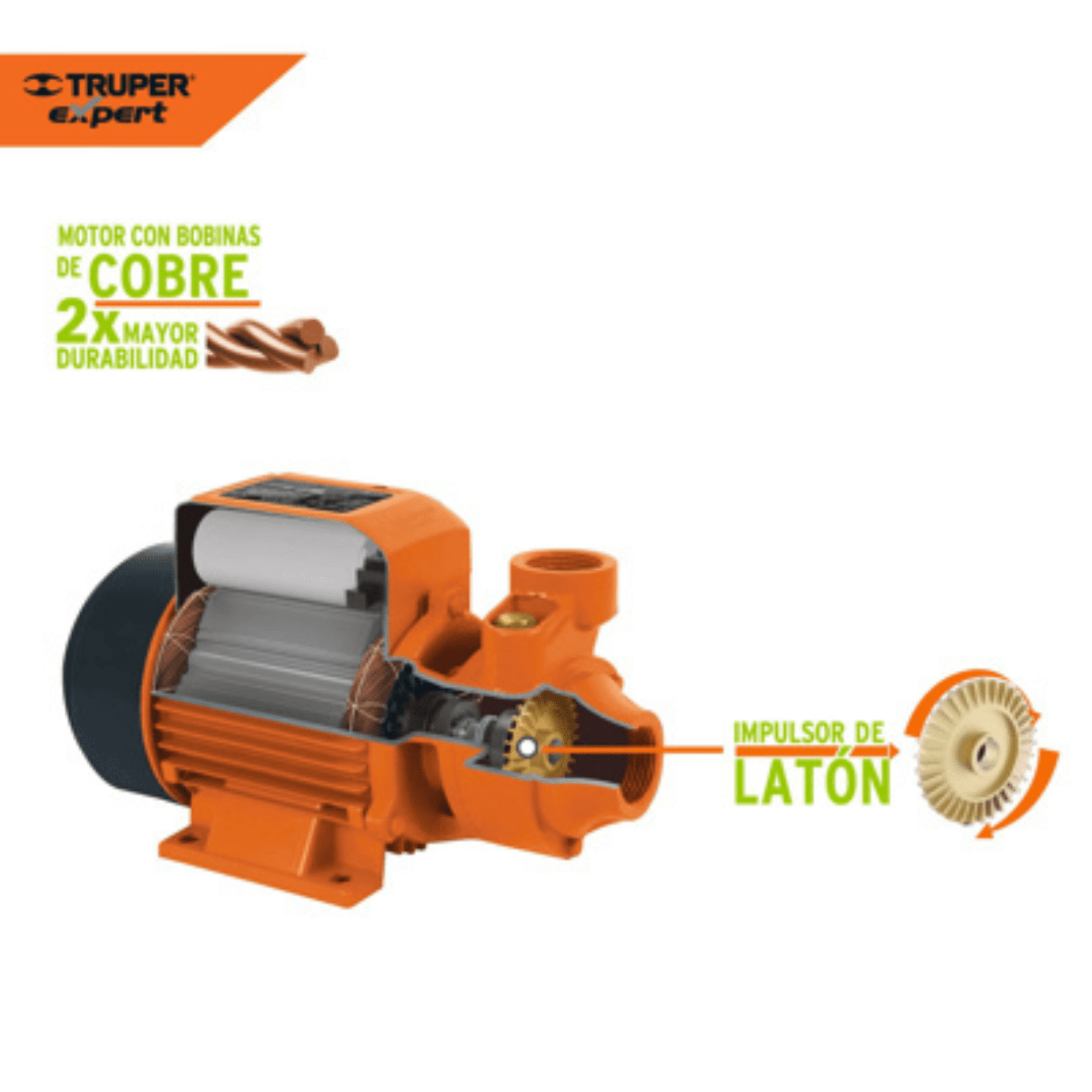 BOMBA AGUA LADRONA 3/4 HP 110 VOLTIOS TRUPER - Imagen 2