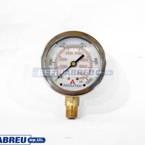 RELOJ MANOMETRO GLISESERINA 0-10,000 PSI 2-1/2 PULGADAS MONTURA LATERAL 