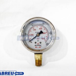 RELOJ MANOMETRO GLISERINA 0-1,500 PSI DIAMETRO 2-1/2 PULGADAS MONTURA LATERAL
