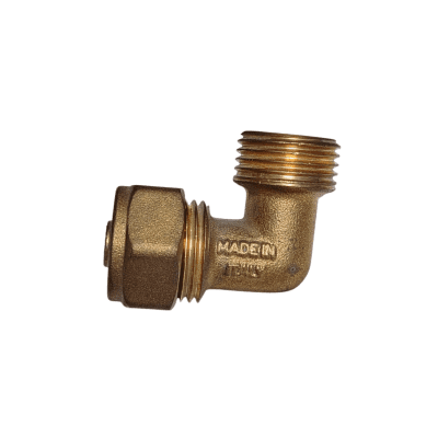 CODO BRONCE 1/2 MACHO NPT X 15 MILIMETROS COMPRESION