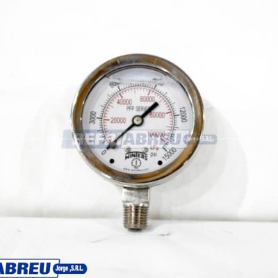 RELOJ MANOMETRO GLISERINA 0-15,000 PSI DIAMETRO 2-1/2 PULGADAS MONTURA LATERAL