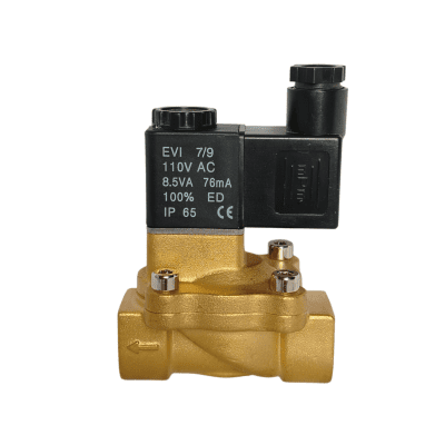 VALVULA SOLENOIDE COMBUSTIBLE 3/8 HEMBRA NPT 110 VOLTIOS