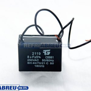 CAPACITOR MARCHA ABANICO 8 MFD 250 VOLTIOS