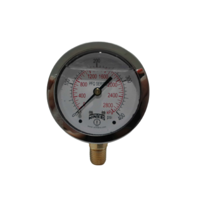 RELOJ MANOMETRO GLISERINA 0-400 PSI DIAMETRO 2-1/2 PULGADAS MONTURA LATERAL