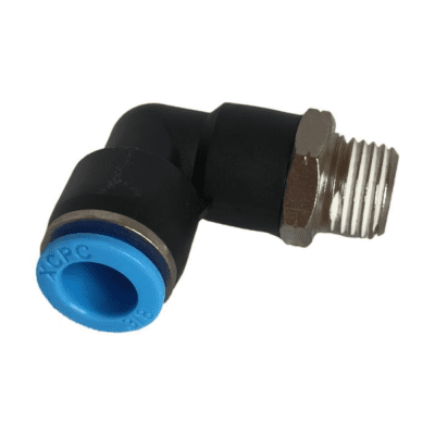 CODO PLASTICO 1/4 MACHO NPT NIQUELADO X 3/8 ACOPLE RAPIDO