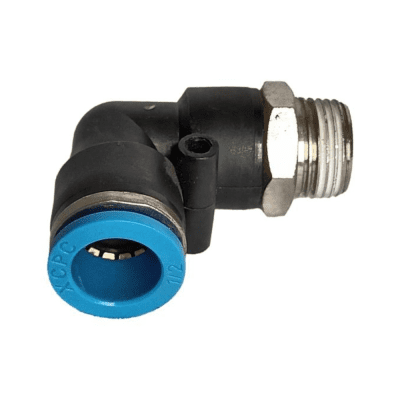 CODO PLASTICO 3/8 MACHO NPT NIQUELADO X 1/2 ACOPLE RAPIDO