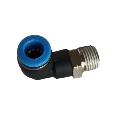 CODO PLASTICO 1/8 MACHO NPT NIQUELADO X 1/4 ACOPLE RAPIDO