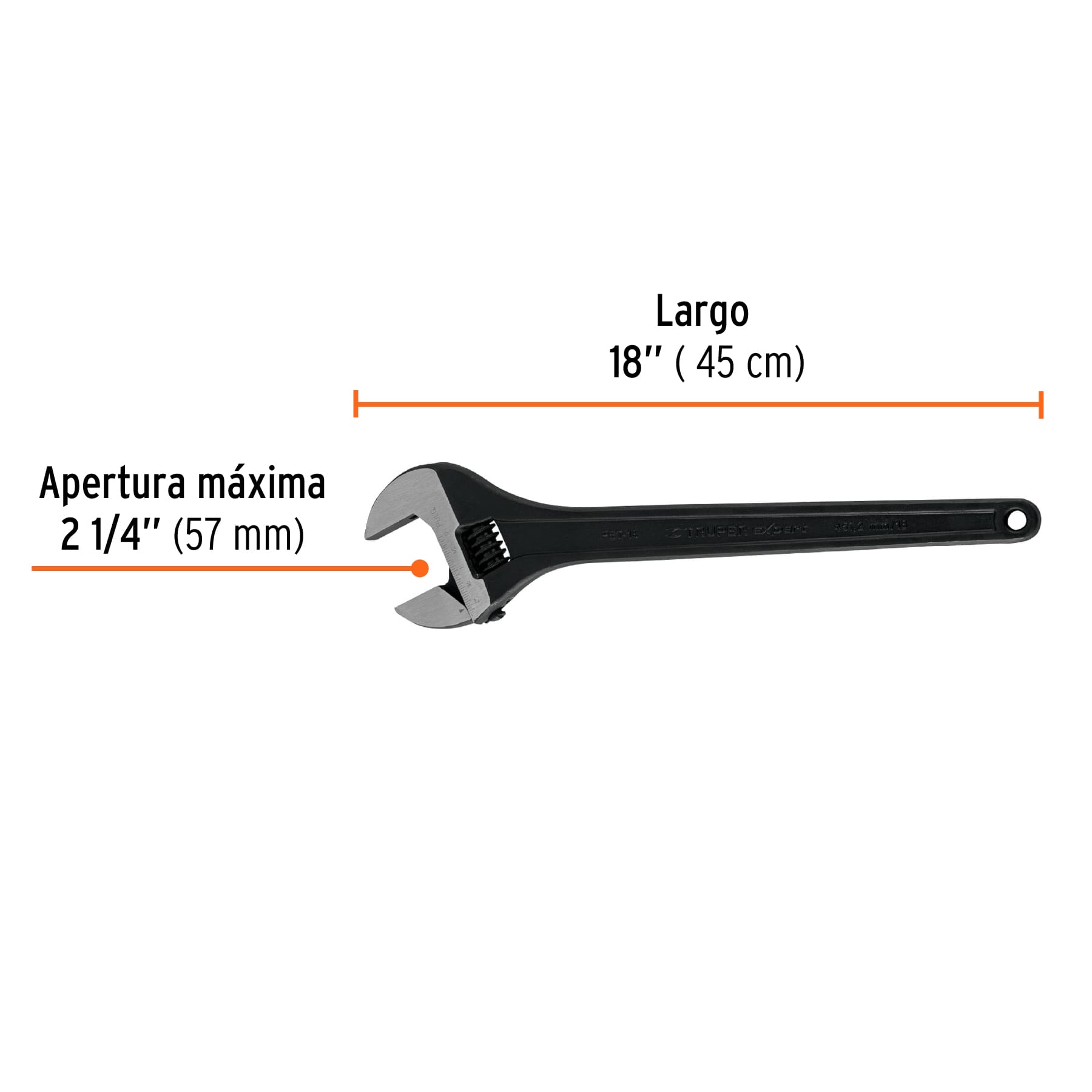 LLAVE AJUSTABLE TRUPER NO. 18 PROFESIONAL - Imagen 3