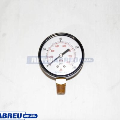 RELOJ MANOMETRO SECO 0-300 PSI DIAMETRO 2-1/2 PULGADAS 1/4 M/NPT