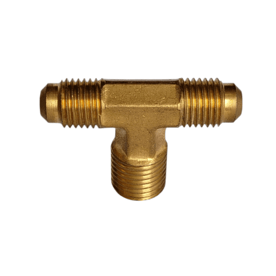 TEE BRONCE COMBINADA 1/4 M/FLARE X 1/4 M/FLARE X 1/4 M/NPT