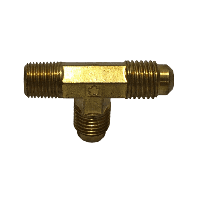 TEE BRONCE COMBINADA 1/4 M/FLARE X 1/4 M/FLARE X 1/8 M/NPT