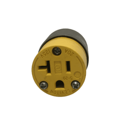 ENCHUFE HEMBRA 110 VOLTIOS 20 AMPERES AMARILLO LEVINTON