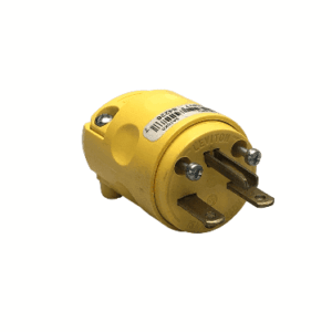 ENCHUFE MACHO 220 VOLTIOS 20 AMP. AMARILLO LEVINTON (HORIZONTAL)