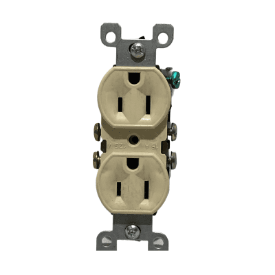TOMA CORRIENTE DOBLE EMPOSTRAR MARFIL 15 AMP. 125V. LEVINTON