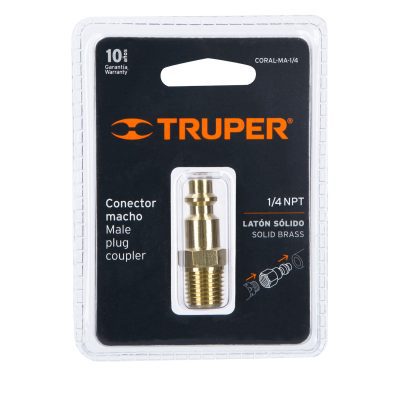 CONECTOR BRONCE 1/4 MACHO NPT X ACOPLE RAPIDO