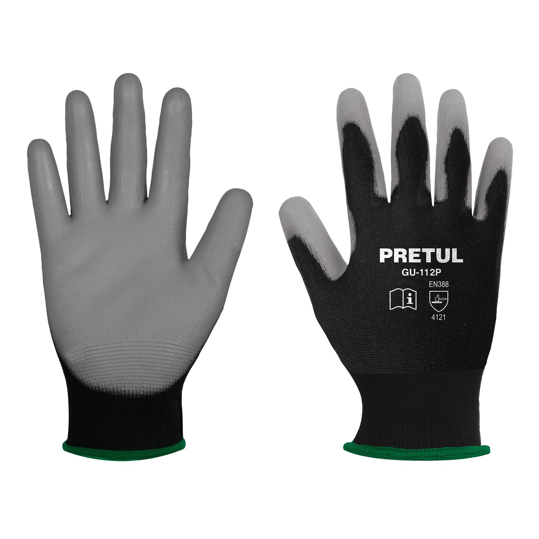GUANTE NYLON POLIURETANO SEGURIDAD NEGRO