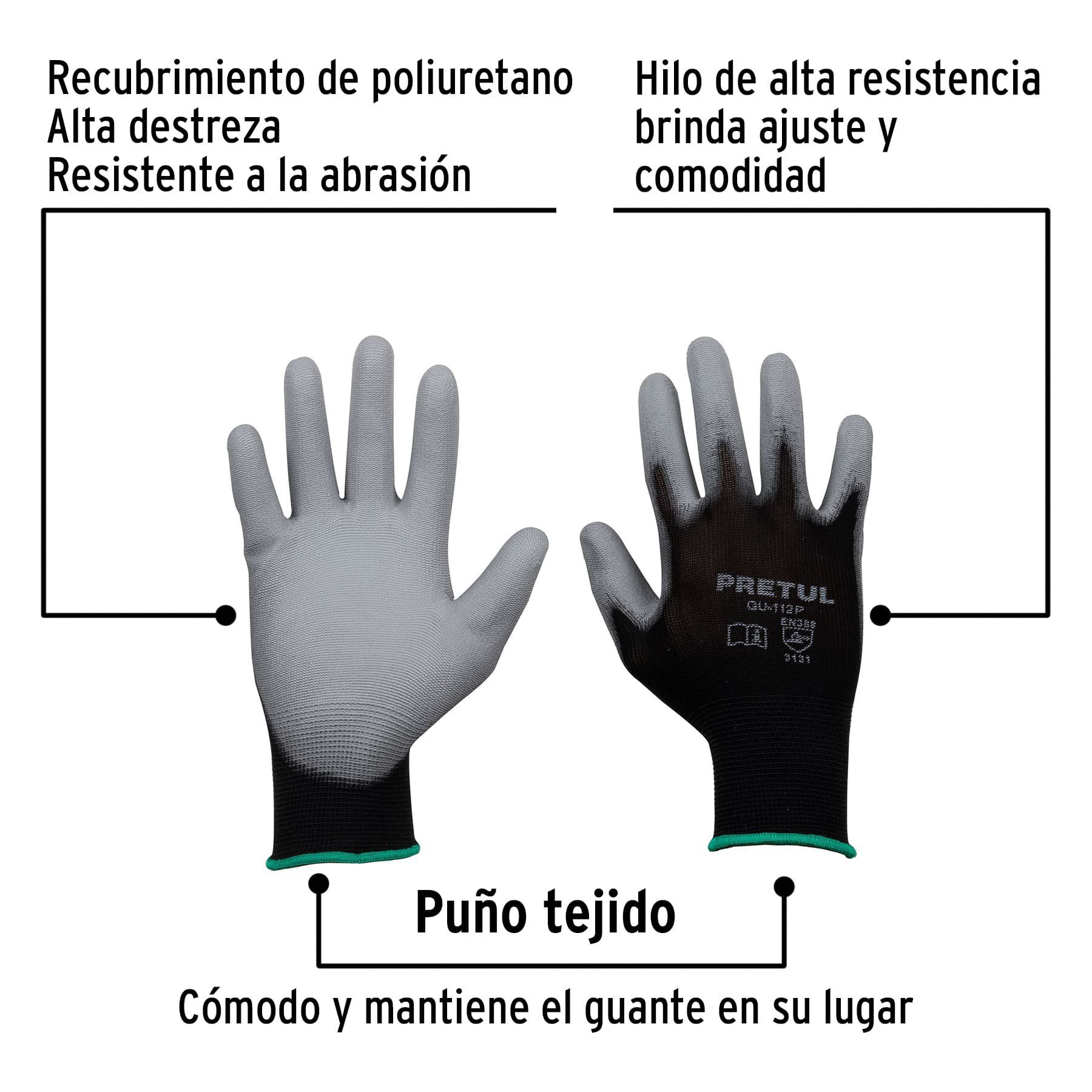 GUANTE NYLON POLIURETANO SEGURIDAD NEGRO - Imagen 2