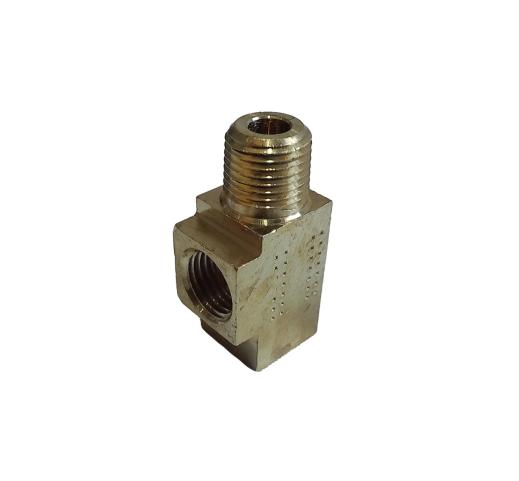 TEE BRONCE COMBINADA FRENO 3/16 H/F INVERTIDO X 1/8 M/NPT 3/16 H/F INVERTIDO