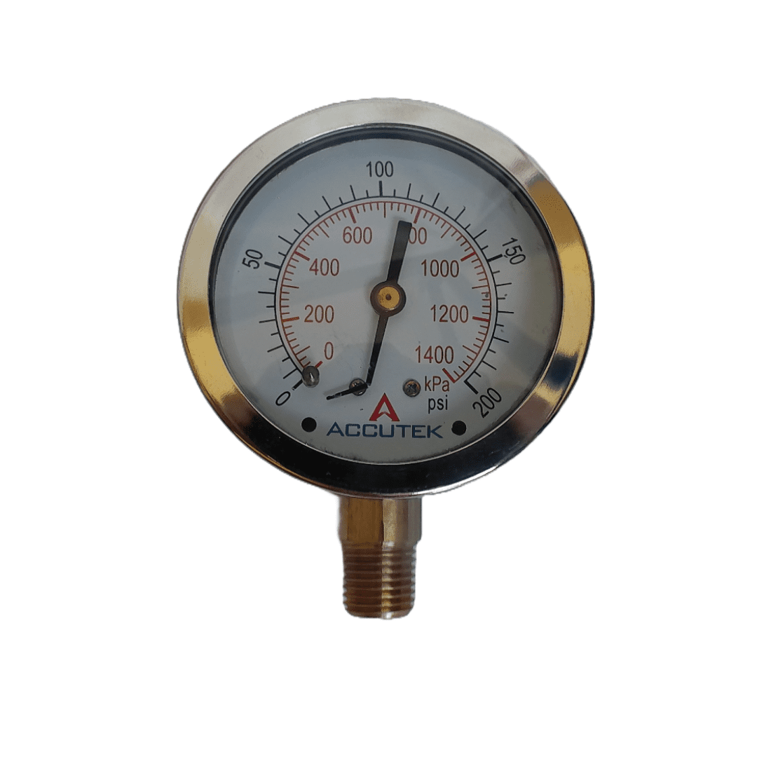 RELOJ MANOMETRO GLICERINA 0-200 PSI 2-1/2 PULGADAS DIAMETRO MONTURA LATERAL