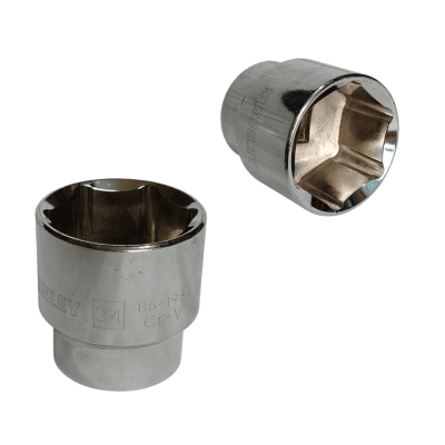 CUBO CROMADO STANLEY 1/2 X 34 MILIMETROS HEXAGONAL
