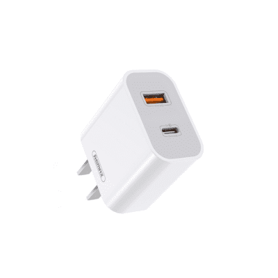 CARGADOR 20 WATTS SALIDA TIPO C & TIPO USB 110V.