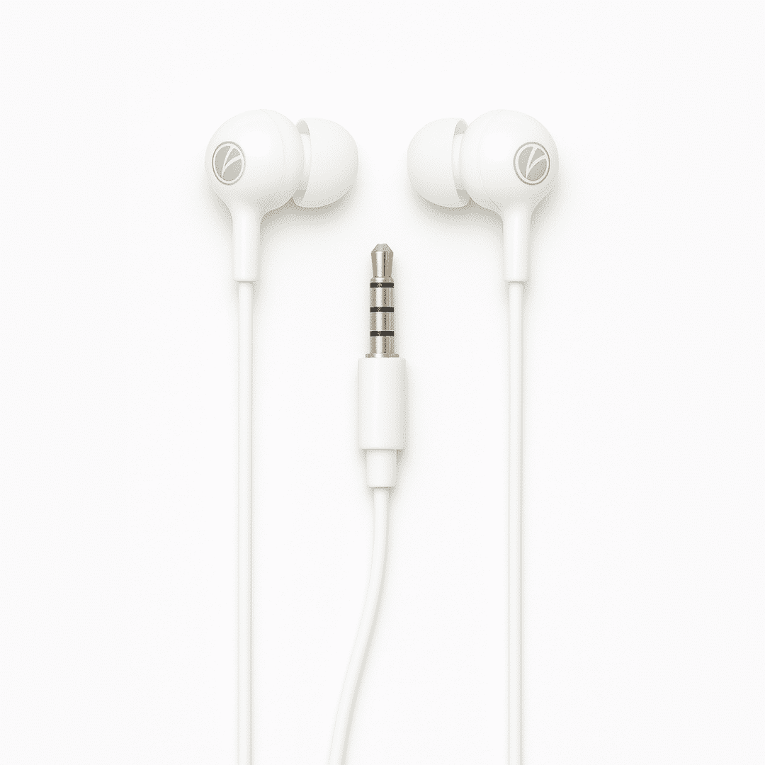AUDIFONOS MICROFONO PLUGADAS 3.5 MILIMETROS X 4 PIES BLANCO